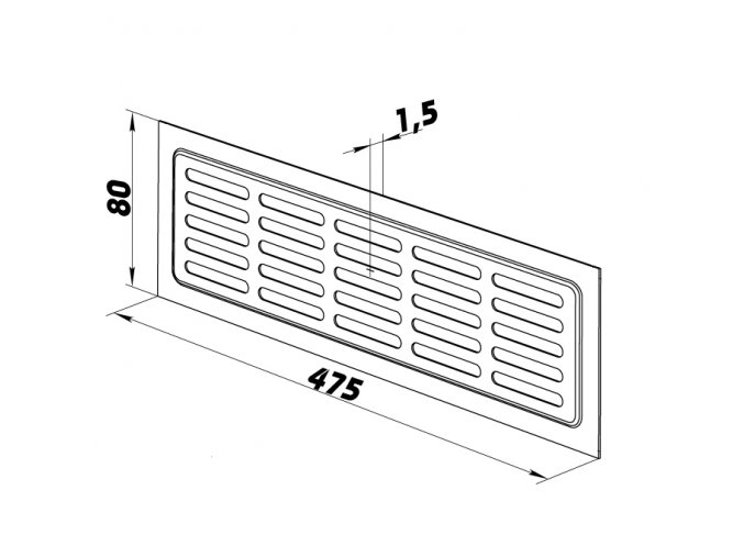 Větrací mřížka do dveří 475x80 mm MVM475x80/10-3 bílá