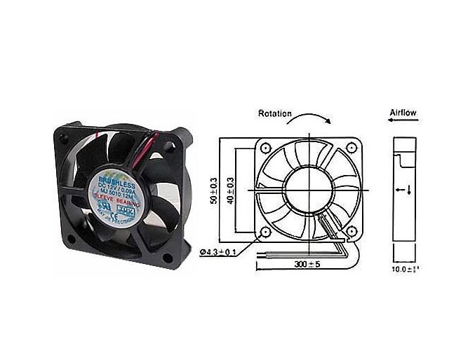 Ventilátor   12V/ 50x50 x 10 mm 5000 ot/min