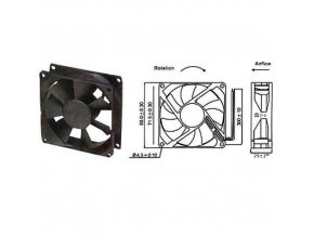 Ventilátor   12V/ 80x80 x 25 mm 2500 ot/min