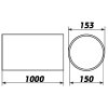 pvc ventilacni potrubi kulate 150mm delka 1000mm rozmery