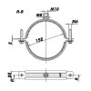 Objímka na VZT potrubí držák s gumou dvoušroubový 150 mm