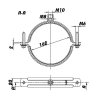 Objímka na VZT potrubí držák s gumou dvoušroubový 160 mm