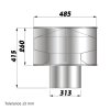hlavice pro zakonceni vzduchotechniky cagi 315mm rozmery