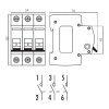 Vypínač hlavní třífázový na DIN lištu  63A KMI-3/63A