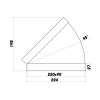 Koleno pro čtyřhranné potrubí 45st. vodorovné 220x90 mm PVC