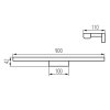 Svítidlo koupelnové ASTEN LED IP44 15W-NW-B, černé