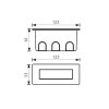 LED orientační vestavné svítidlo 123x53mm 1,5W, IP65, teplá bílá