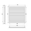 Větrací mřížka WDP 350x150 extrudovaný hliník, bílá