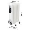 olejovy radiator FKOS9M 800 1200 2000W rozmery