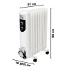 olejovy radiator FKOS11M 800 1200 2000W rozmery