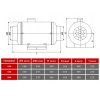 tichy ventilator do potrubi DOSPEL TURBO SILENT 150 priklad rozmery