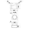 pvc redukce z kruhoveho na hranate potrubi 125mm 220x90mm vodorovna rozmery
