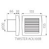 Ventilátor TWISTER AOL100T žaluzie, časovač