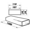 pvc ventilacni potrubi hranate pevne 110x55 mm delka 1500 mm rozmery