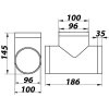 pvc odbocka t do potrubi o 100 mm rozmery