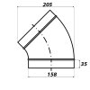 kovove koleno kulate 45 o 160 mm 503 3