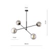 Lustr Linear 4, 4xE14, max. 40W (BARVA černá, grafit, ŠÍŘKA 1020 mm)