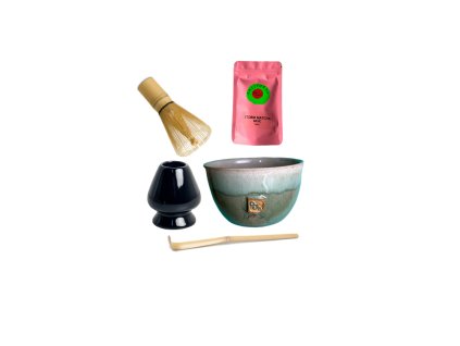 Set na přípravu čaje matcha se zelenou miskou basic