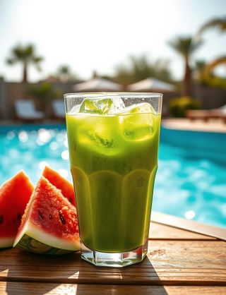 Ledové osvěžení & příval energie v jednom loku. Slunce, bazén a Storm Matcha. Co víc v tomhle horku potřebuješ? 🍉💦 . ....