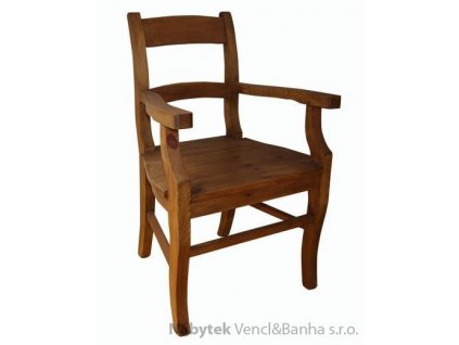 dřevěná rustikální stylová jídelní židle z masivního dřeva borovice Mexicana D20 euromeb