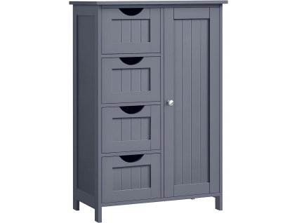 Koupelnová skříňka s dvířky a zásuvkami – šedá