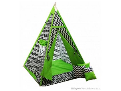 dětský stan Teepe TIPI WIGWAM cikcak zelená mixdre