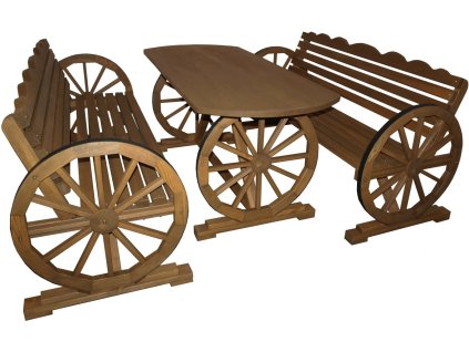 dřevěný zahradni set kolo zahrada