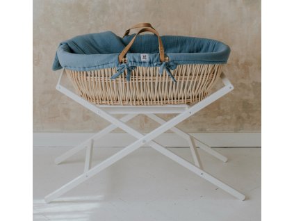 Mojžíšův koš pro miminko Percy s povlečením Fine Blue