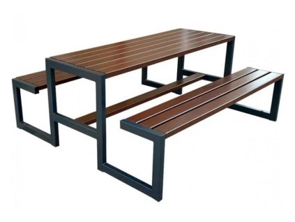 zahradni set modern dreveny stul a lavice
