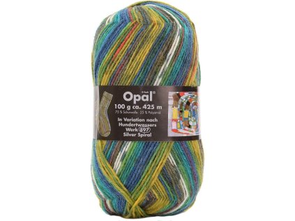 Příze Opal Hundertwasser Werk 897 – Silver Spiral - barevná varianta 897