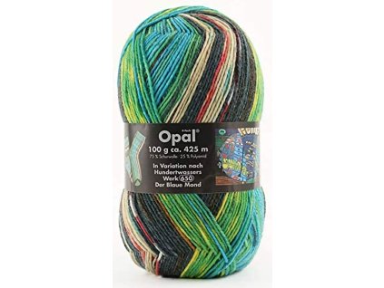 Příze Opal Hundertwasser Werk 650 – Der Blaue Mond - barevná varianta 650