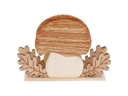 Dřevěný ubrousek, držák na houby