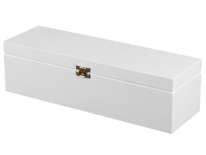 Bílá dřevěná krabice na víno