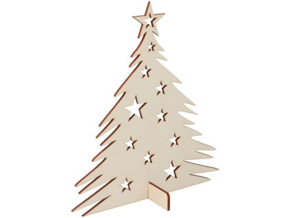 Dřevěný vánoční stromek na stojanu