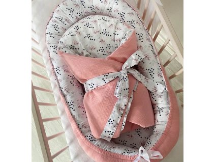 hnizdecko pro miminko ruzove s polstarkem