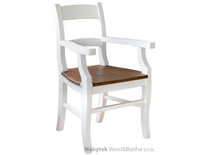 dřevěná rustikální stylová jídelní židle z masivního dřeva borovice Mexicana D20bíla/med euromeb
