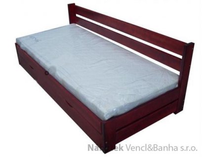 Dřevěná jednolůžková postel s úložným prostorem Innowator Chalupa