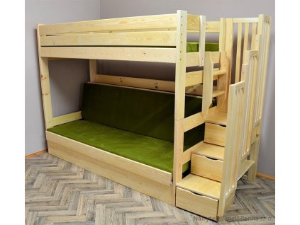 dřevěná patrová postel masivní rozkládací Indiana chalup
