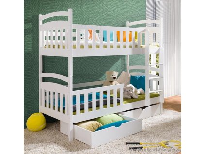 dřevěná patrová postel z masivního dřeva borovice Sebus meblano