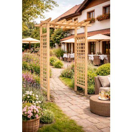zahradni pergola drevena oblouk