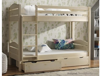 dřevěná patrová postel smrková Petr maršal