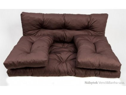 polstry na zahradní nábytek, polstry na paletový nábytek s opěrkou a polštáři hnědý lkv