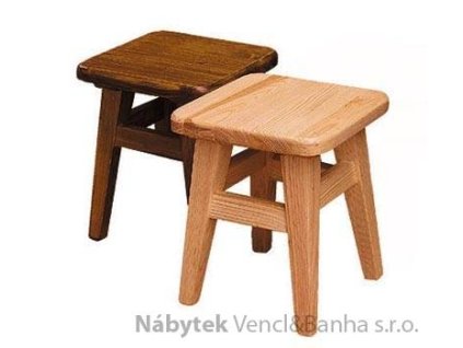 dřevěný taburet z masivního dřeva borovice drewfilip 14