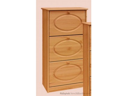 dřevěný botník z masivního dřeva borovice drewfilip 2 oval