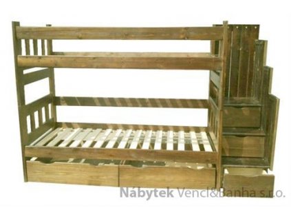 dřevěná patrová dřevěná postel masivní Excelent chalup