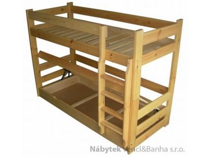 dřevěná patrová postel z masivu ,palanda HIT chalup