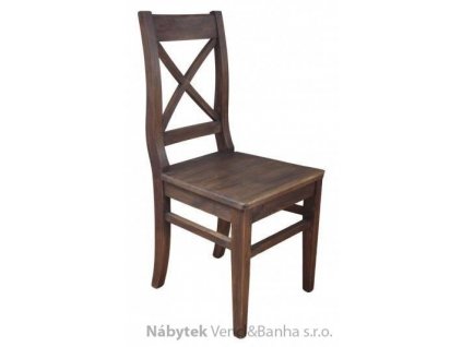 dřevěná rustikální stylová jídelní židle z masivního dřeva borovice Mexicana D25dub/vosk euromeb