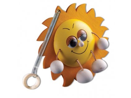 Dřevěná dekorace hračka na pružině Sluníčko GD400