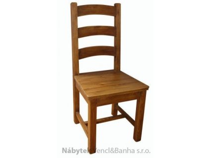 dřevěná rustikální stylová jídelní židle z masivního dřeva borovice Mexicana D24med/vosk euromeb