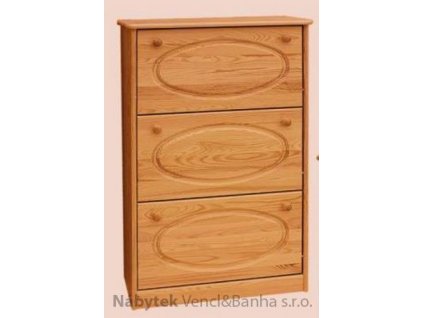 dřevěný botník z masivního dřeva borovice drewfilip 4 oval